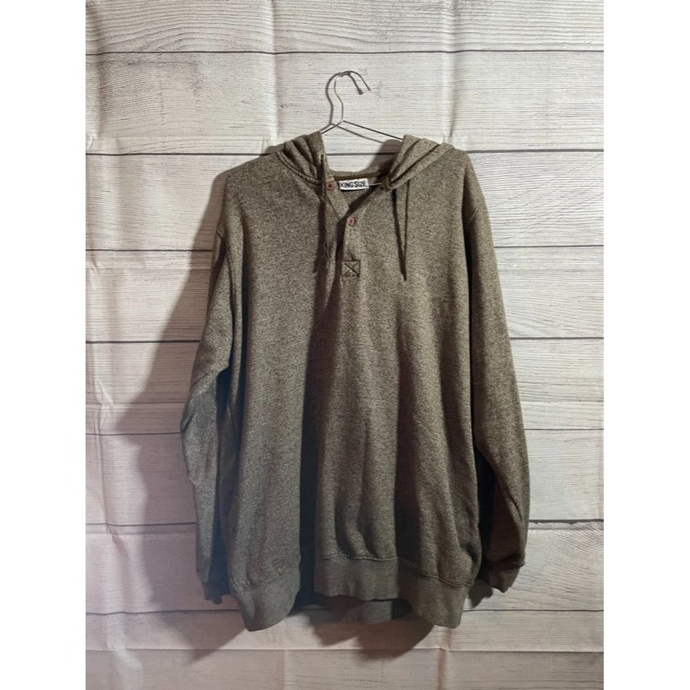 Kingsize - Men's Brown Fleece Hoodie - Size 2XL